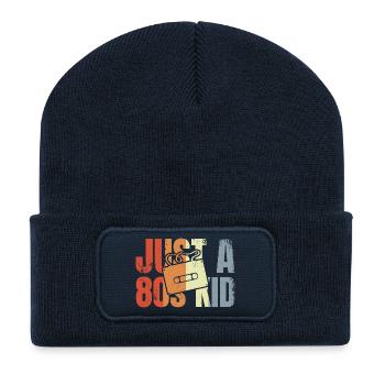 Just A 80s Kid - Recycelte Patch Beanie - French Navy - Vorne