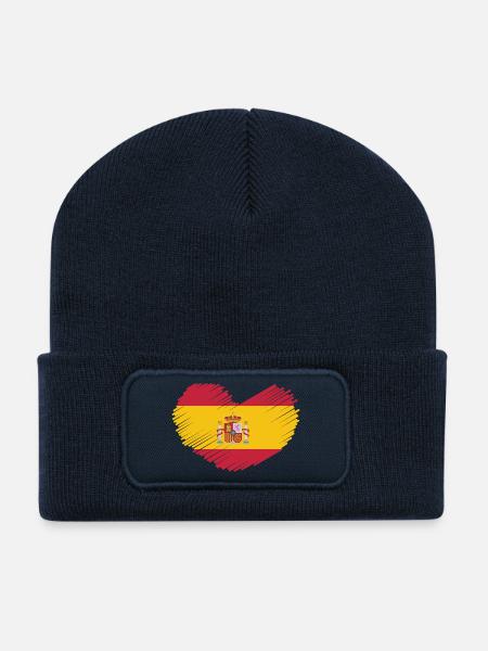 SPANIEN SPAIN España EUROPA SPANISCHE SPORT FAN - Recycelte Patch Beanie - French Navy