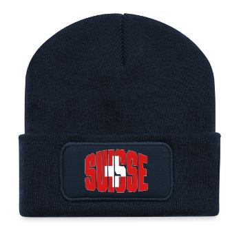 Suisse Fussball Shirt, Schweiz Fan Design - Recycelte Patch Beanie - French Navy - Vorne