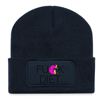 Fuck Diet Donut Saying Shirt - Recycled Patch Beanie - french navy - Front