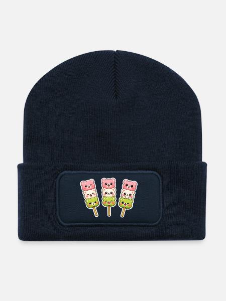 Kawaii Bear dongo - Recycled Patch Beanie - french navy