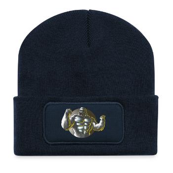 Monkey Gorilla Power Design - Recycled Patch Beanie - french navy - Front