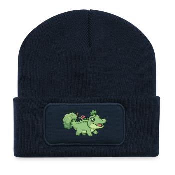 Crocoli brocoli mignon, crocoli - Beanie recyclé à patch - bleu marine - Devant