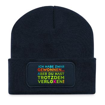 Gewonnen-Verloren  - Recycelte Patch Beanie - French Navy - Vorne