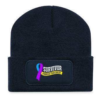 Blasenkrebs Krebs Blase - Recycelte Patch Beanie - French Navy - Vorne