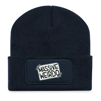 Massive weirdo Komischer Weirdo Lustig Spruch Logo - Recycelte Patch Beanie - French Navy - Vorne