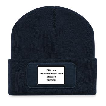 Sachsen Schild - Recycelte Patch Beanie - French Navy - Vorne