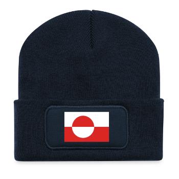 Groenland - drapeau - Beanie recyclé à patch - bleu marine - Devant