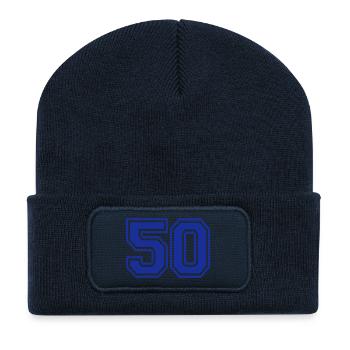 50 - Recycelte Patch Beanie - French Navy - Vorne