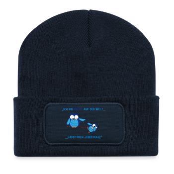 Böse Eule - Recycelte Patch Beanie - French Navy - Vorne