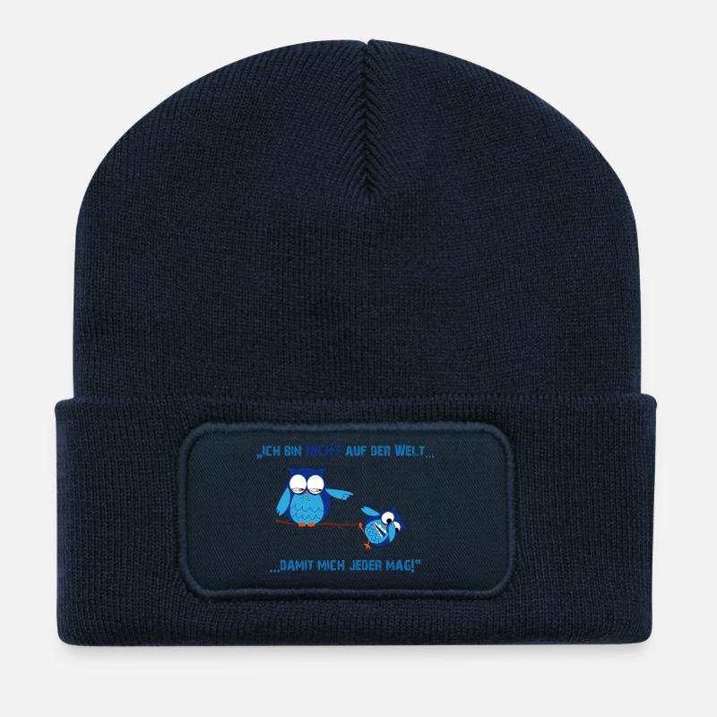 Böse Eule - Recycelte Patch Beanie - French Navy