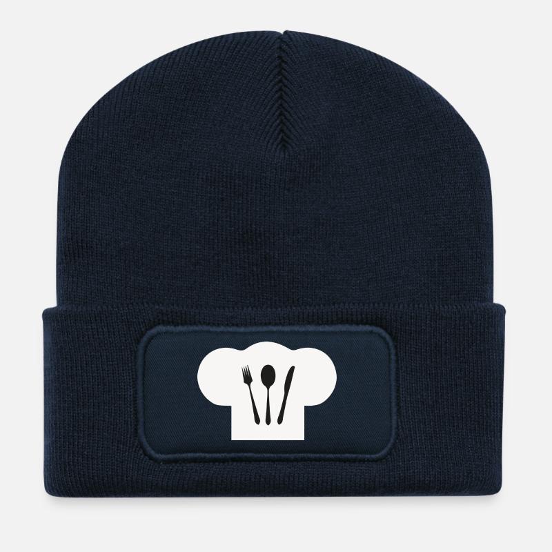 Toque de cuisinier - Beanie recyclé à patch - bleu marine