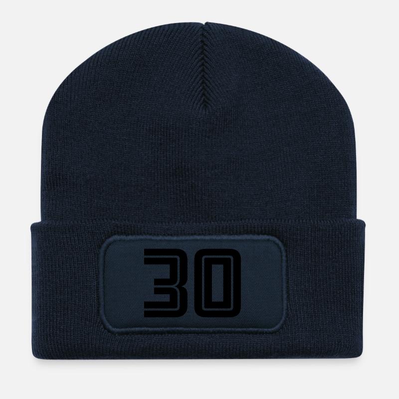 30 - Beanie recyclé à patch - bleu marine