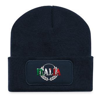 lauriers d'Italie2 - Beanie recyclé à patch - bleu marine - Devant