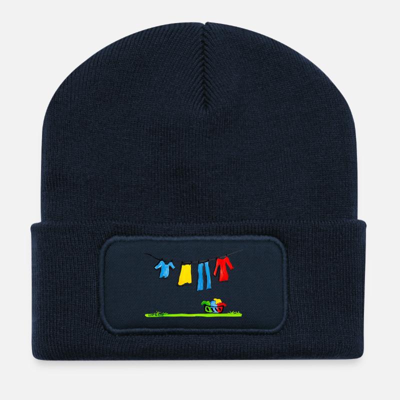 Auf der Leine - Recycelte Patch Beanie - French Navy
