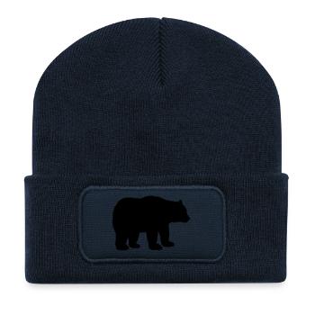 bear animal - Recycled Patch Beanie - french navy - Front