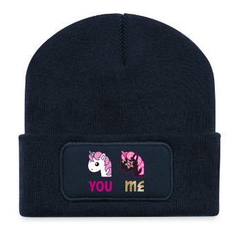 Einhorn You Me - Recycelte Patch Beanie - French Navy - Vorne