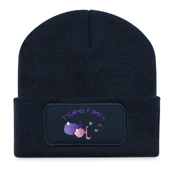 fishing family - Beanie recyclé à patch - bleu marine - Devant