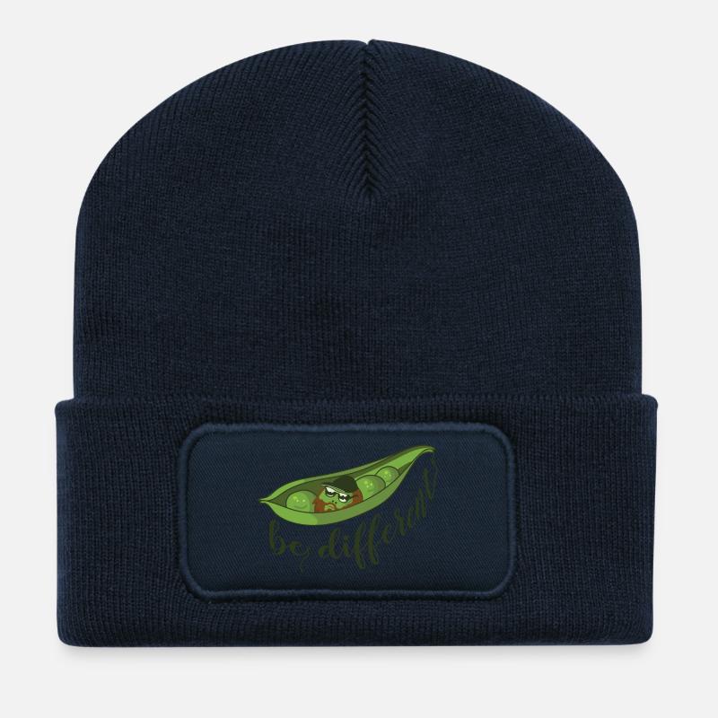 Erbse Hipster different 2 - Recycelte Patch Beanie - French Navy