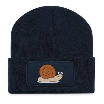 Brown snail - Recycled Patch Beanie - french navy - Front