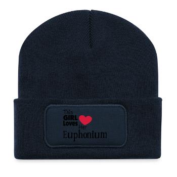 This Girl Loves Her Euphonium - Recycelte Patch Beanie - French Navy - Vorne