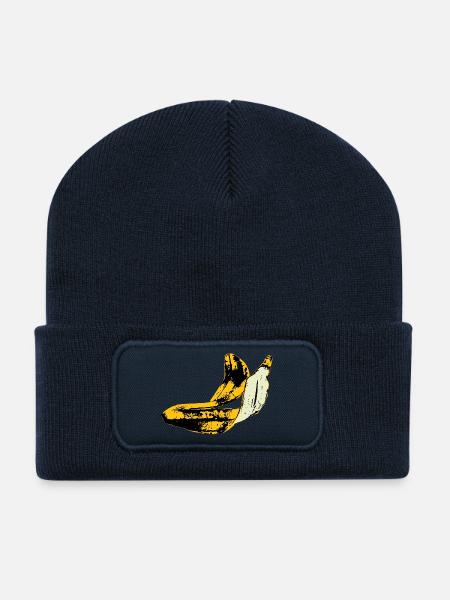Peau de banane - Beanie recyclé à patch - bleu marine
