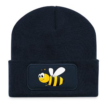 bie 25 - Beanie recyclé à patch - bleu marine - Devant