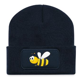 93 bie - Beanie recyclé à patch - bleu marine - Devant