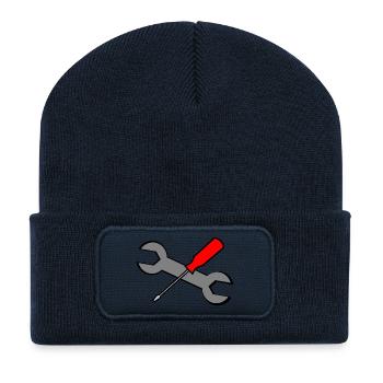 Werkzeuge - Recycelte Patch Beanie - French Navy - Vorne