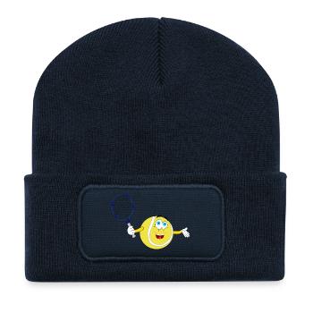 Raquette de tennis terrain de sport de balle joueur à jouer au squash - Beanie recyclé à patch - bleu marine - Devant