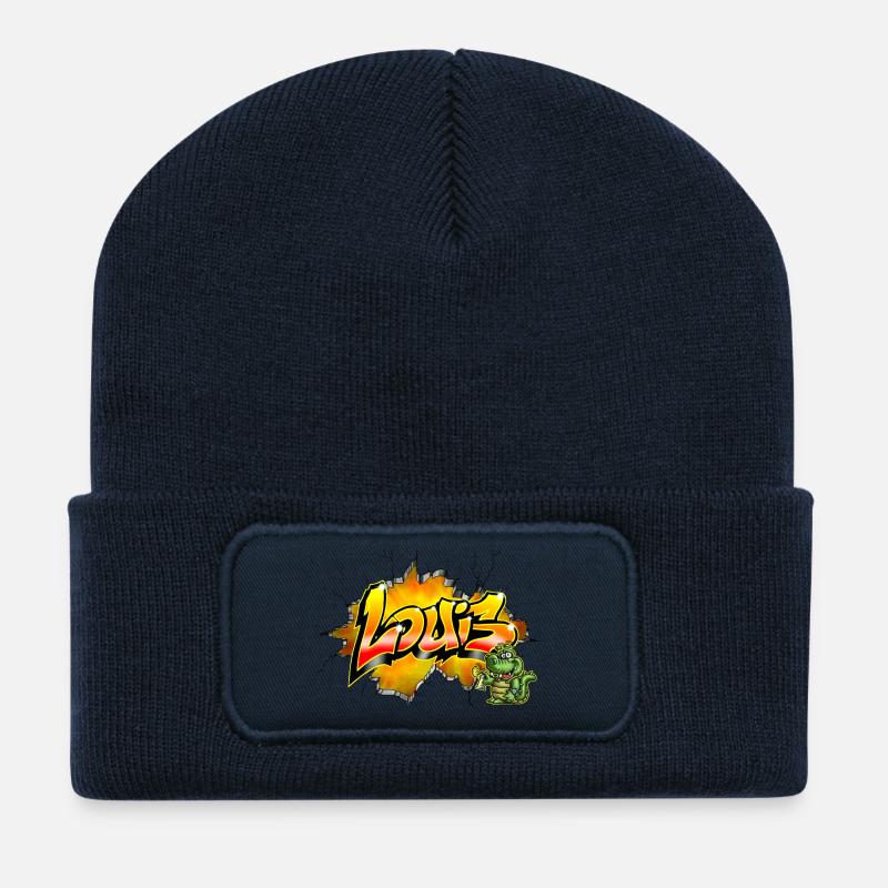 Louis Graffiti - Recycelte Patch Beanie - French Navy