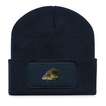 Carpe commune - Beanie recyclé à patch - bleu marine - Devant