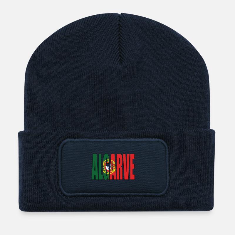 ALGARVE PORTUGAL - Beanie recyclé à patch - bleu marine