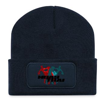 Muay Thai - Recycled Patch Beanie - french navy - Front