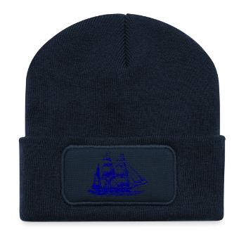 Sailboat sailing ship - Recycled Patch Beanie - french navy - Front