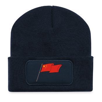 Drapeau de la Chine T-shirt cadeau drapeau chinois - Beanie recyclé à patch - bleu marine - Devant