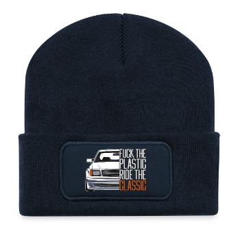 ftp style retro car classic silhouette - Recycelte Patch Beanie - French Navy - Vorne