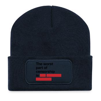 Das schlimmste an Zensur ist... - Recycelte Patch Beanie - French Navy - Vorne