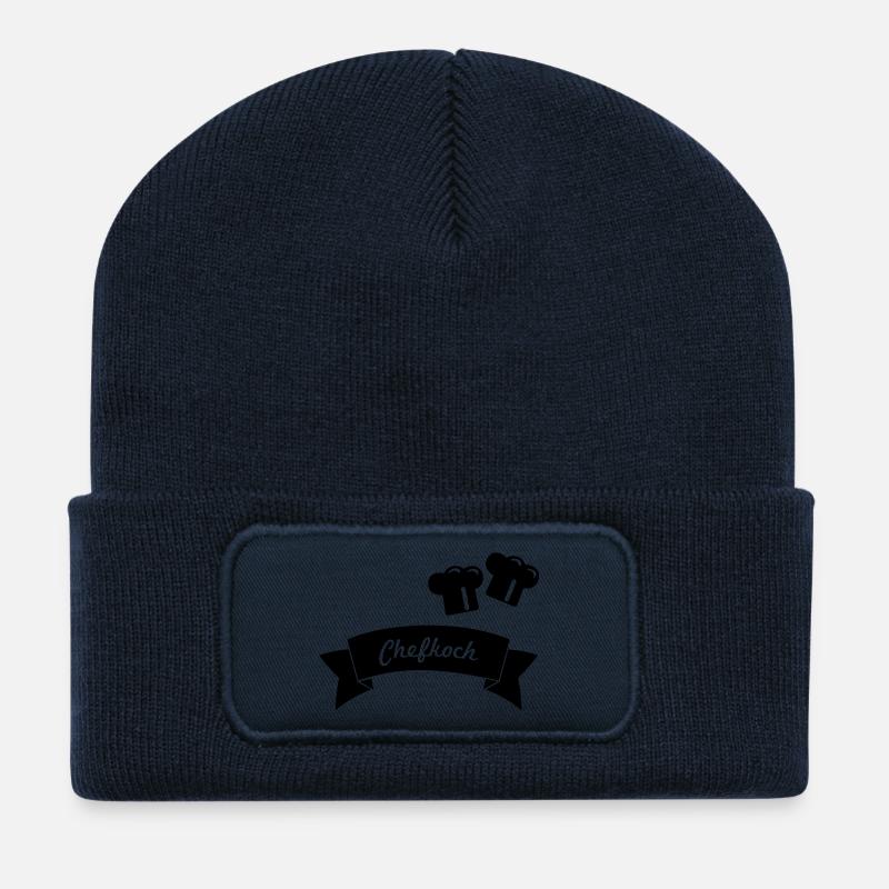 Cuisinier - Beanie recyclé à patch - bleu marine