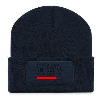 connerie en cours - Beanie recyclé à patch - bleu marine - Devant