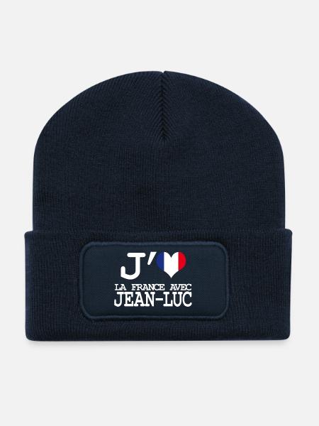 j'aime la France avec Jean Luc - Beanie recyclé à patch - bleu marine