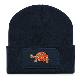 Playful turtle design for kids - Recycled Patch Beanie - french navy - Front