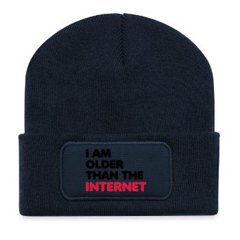 I am older than the internet - Beanie recyclé à patch - bleu marine - Devant
