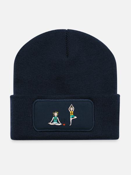 Die Hüterin der Kinder - in Bewegung - Recycelte Patch Beanie - French Navy