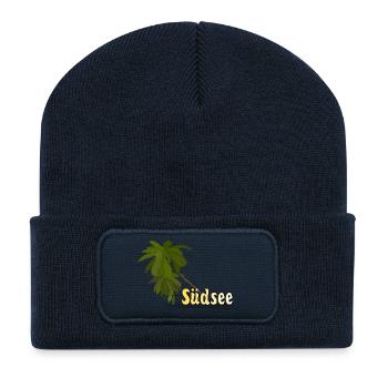 mers du Sud - Beanie recyclé à patch - bleu marine - Devant