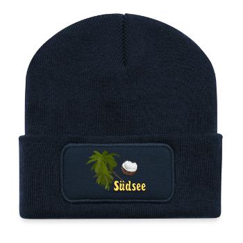 Rêve de la mer du Sud - été! - Beanie recyclé à patch - bleu marine - Devant