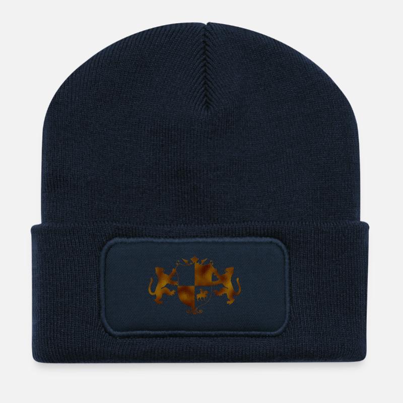Goldenes Wappen - Recycelte Patch Beanie - French Navy