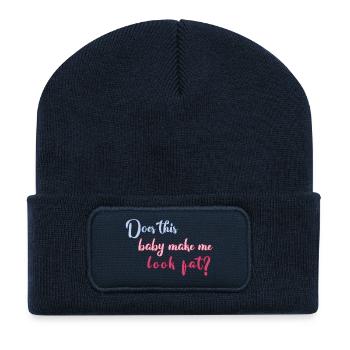 idée de cadeau naissance bébé enfant né naissance - Beanie recyclé à patch - bleu marine - Devant