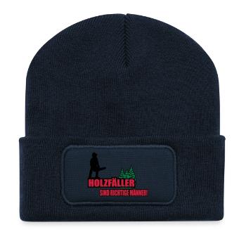 holzfäller - Recycelte Patch Beanie - French Navy - Vorne