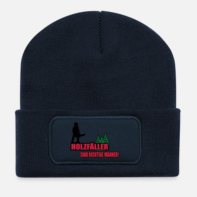 holzfäller - Recycelte Patch Beanie - French Navy